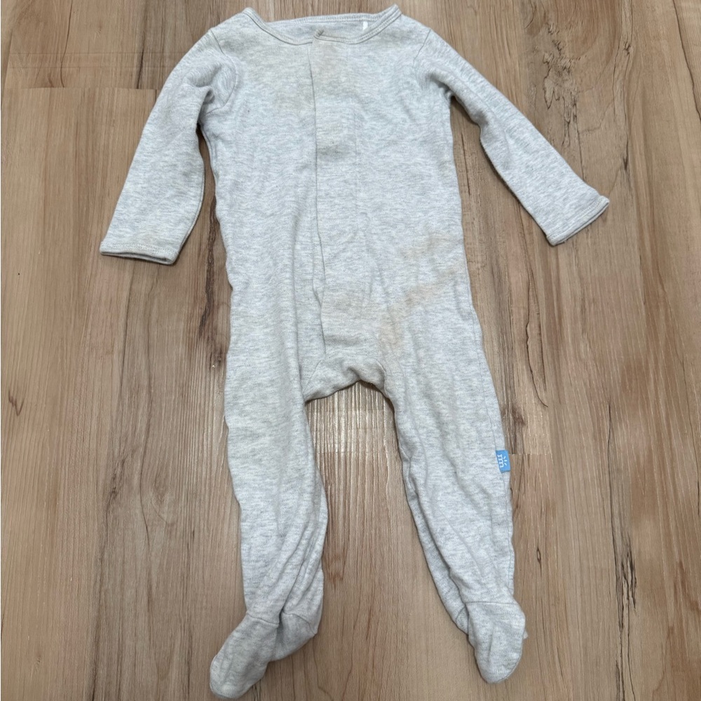 Magnetic Me Light Heather Gray Footed Baby One-Piece